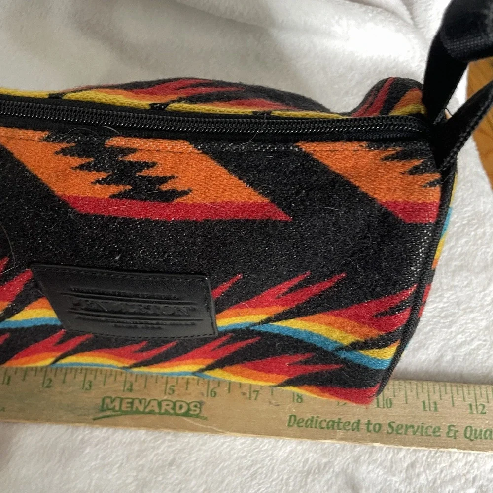 Pendleton Aztec Pattern Wool Crossbody Bag Purse Travel Southwest Red Orange USA